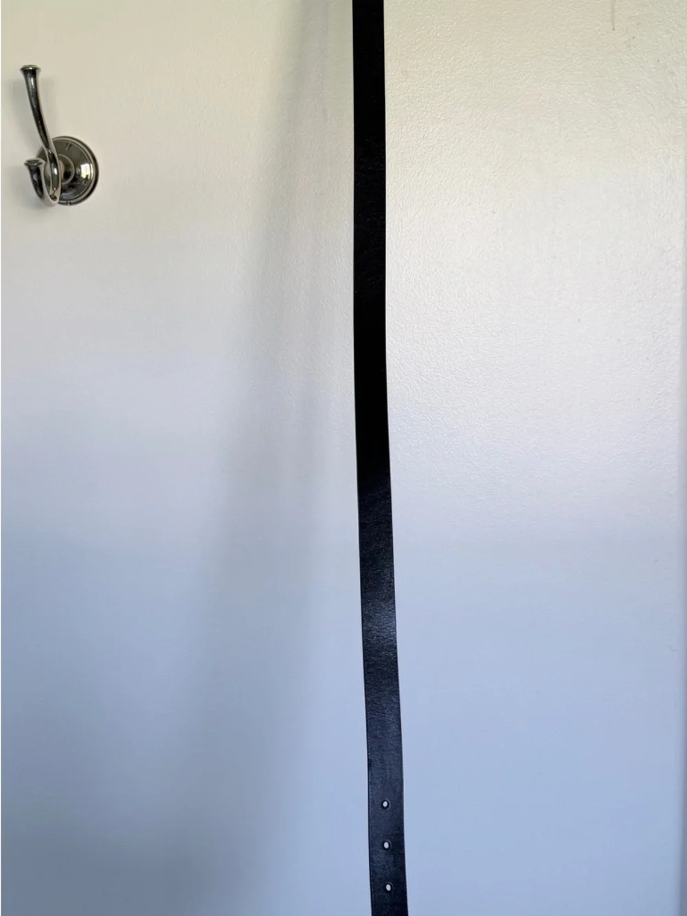 Aritzia Classic Black Leather women’s Belt with Silver Buckle - Picture 4 of 5